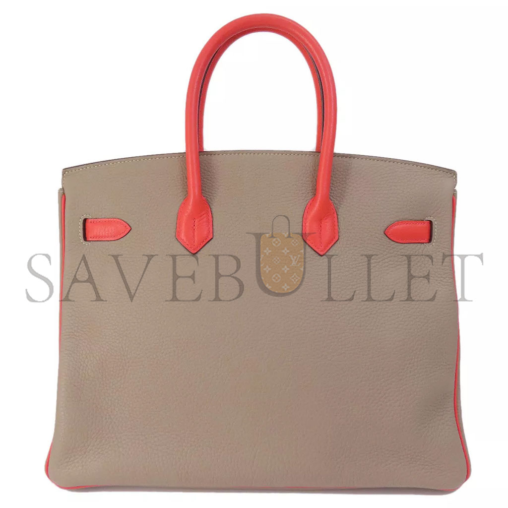 H**mes master birkin 30 epsom pewter grey lipstick pink gold buckle h028369ck42 (30*23*15cm)